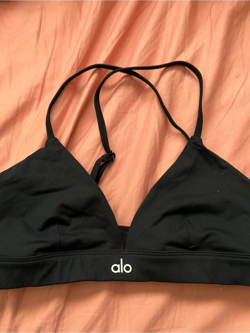 ALO Yoga Black Strappy Triangle Bralette